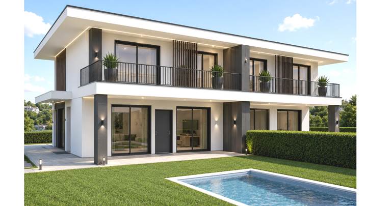 VILLETTA BIFAMILIARE NUOVA CON GIARDINO E BOX